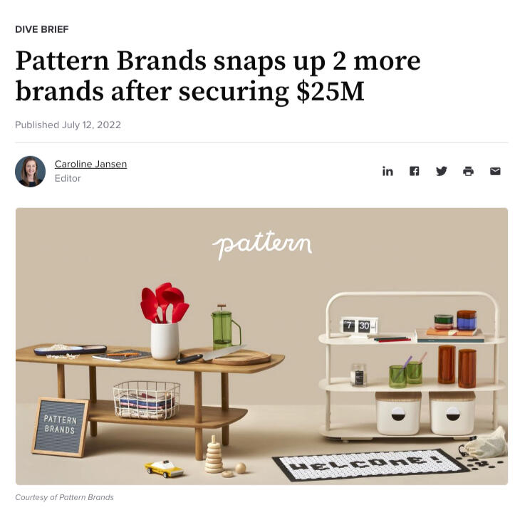 Retail Dive - Pattern Brands snaps up 2 more brands after securing $25M